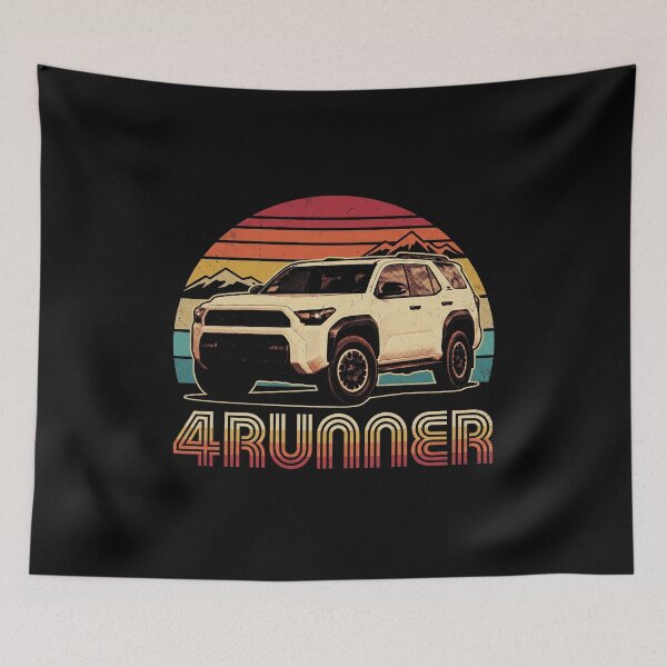 Item preview, Retro Style 6th Gen 4Runner Retro Sunset Mountain Offroad [Black Shirt Only] designed and sold by Off-Road-Zone.