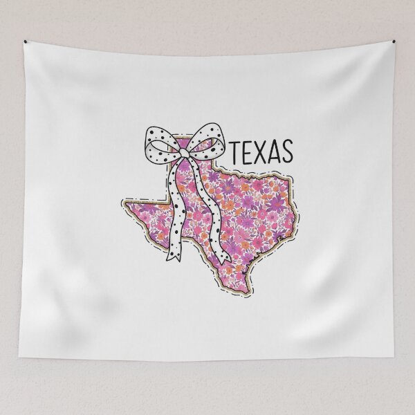 Item preview, Cute Texas Floral Map Graphic Coquette Bow Design designed and sold by Paper Drip.