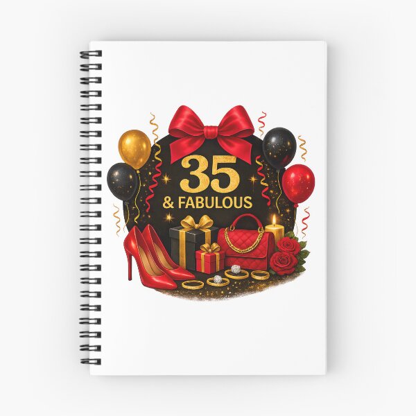 Item preview, 35th Birthday Red Gold Balloons  designed and sold by DigiAngDesigns.
