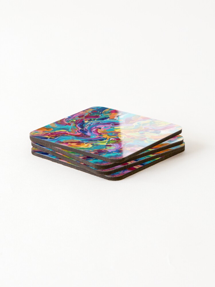 Thumbnail 4 of 5, Coasters (Set of 4), Abstract Multi Colors designed and sold by VictoriaaStore.
