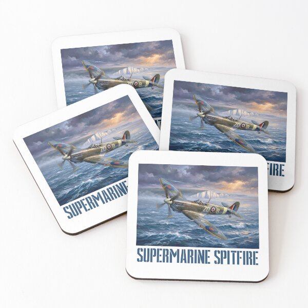 Item preview, Supermarine Spitfire over the White Cliffs of Dover (with text) designed and sold by Yaremchuk.