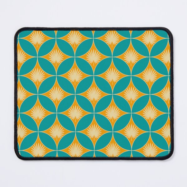 Item preview,  Retro Sunburst Circles Teal & Gold Geometric Pattern E9 designed and sold by StefanStudioArt.