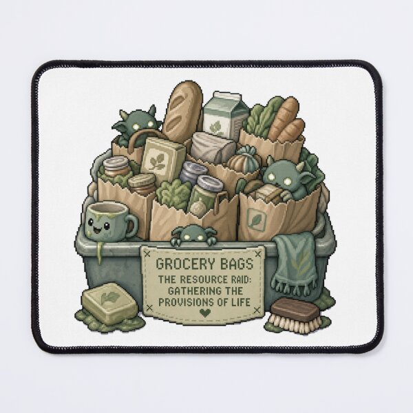 Item preview, The Scroll of Sustenance: Supermarket Raid | Gamified ADHD Grocery Sticker designed and sold by PixelQuestDaily.