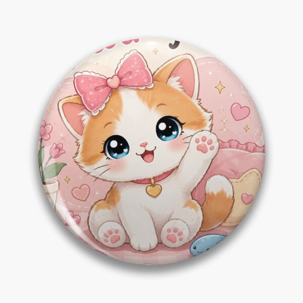 Item preview, Cute Kawaii Cat Sticker | Purr-fect Baby Kitty with Blue Eyes designed and sold by Snikdha.