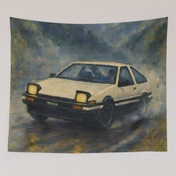Item preview, Drift King AE86 Retro - Oil Painting designed and sold by Dhenin Studio.