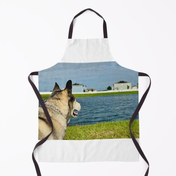 Item preview, Florida Paws - Husky Watching the Water - Peaceful Lakeside Pose. designed and sold by QuietBloomDHS.