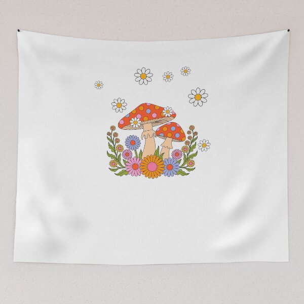Item preview, Cute Floral Mushroom Cottagecore | Colorful Retro Mushroom with Daisy Flowers designed and sold by Sowaninongtdu.