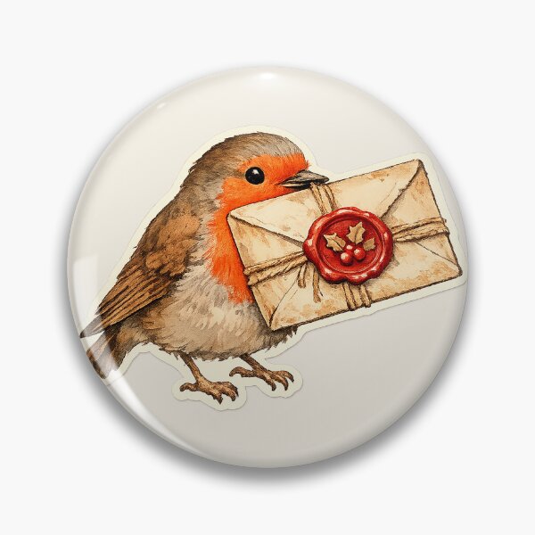 Item preview, Christmas Robin Delivering a Vintage Holiday Letter designed and sold by Iras-Art-Corner.
