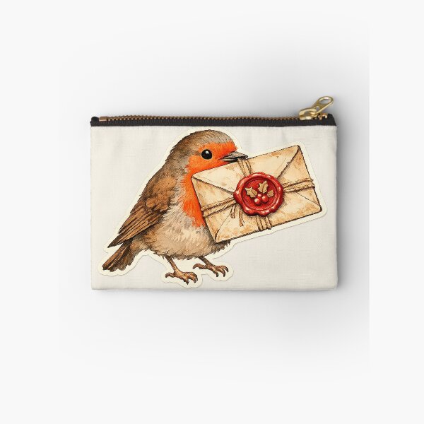 Item preview, Christmas Robin Delivering a Vintage Holiday Letter designed and sold by Iras-Art-Corner.