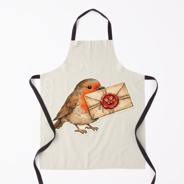 Item preview, Christmas Robin Delivering a Vintage Holiday Letter designed and sold by Iras-Art-Corner.
