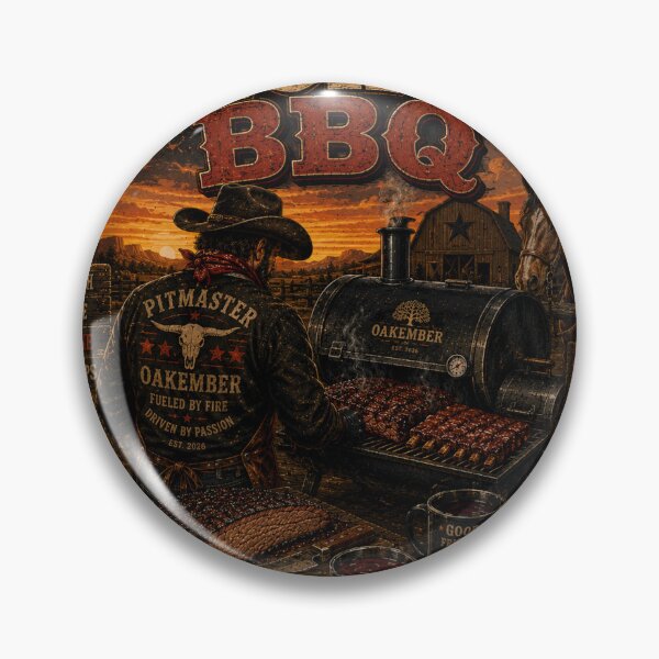 Item preview, Ranch Fire BBQ | Vintage Western Smokehouse Pitmaster Design designed and sold by OakEmber.
