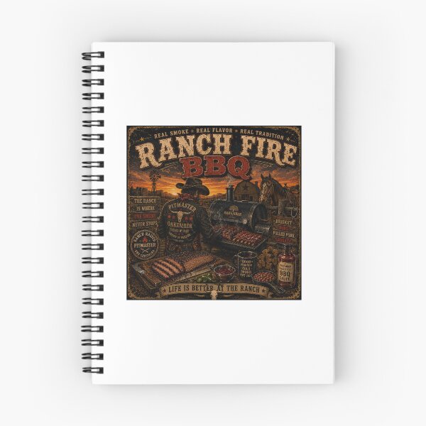 Item preview, Ranch Fire BBQ | Vintage Western Smokehouse Pitmaster Design designed and sold by OakEmber.