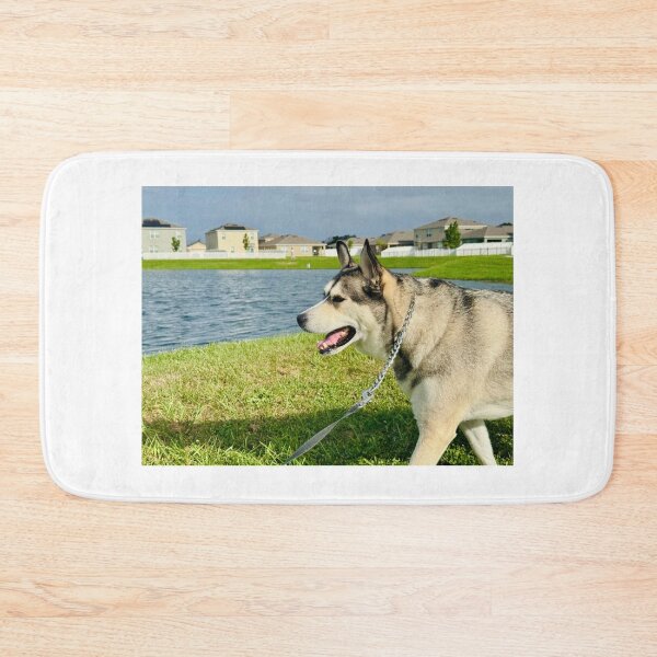 Item preview, Florida Paws - Husky on Leash by the Water - Serene Side Profile. designed and sold by QuietBloomDHS.