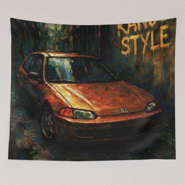 Item preview, Kanjo Style Civic EG6 Street Art Painting designed and sold by Dhenin Studio.