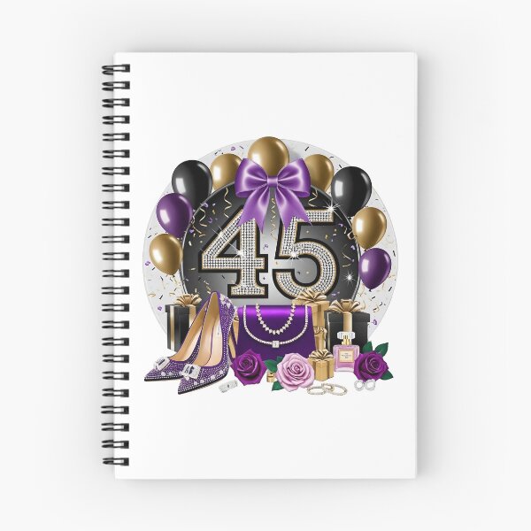 Item preview, 45th Birthday Purple Gold Balloons  designed and sold by DigiAngDesigns.