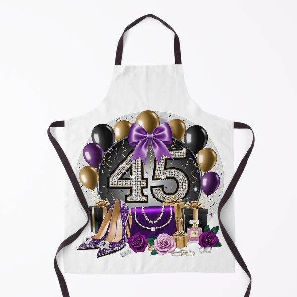 Item preview, 45th Birthday Purple Gold Balloons designed and sold by DigiAngDesigns.
