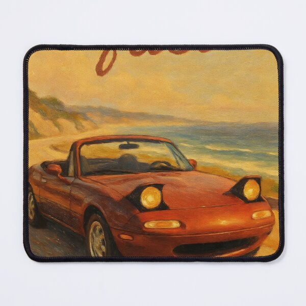 Item preview, Slow Car Fast Miata Cute Retro Oil Poster designed and sold by Dhenin Studio.