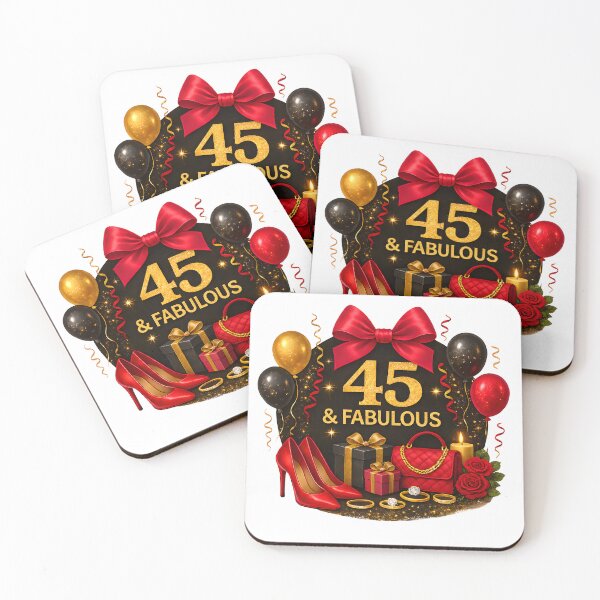 Item preview, 45th Birthday Red Gold Balloons  designed and sold by DigiAngDesigns.