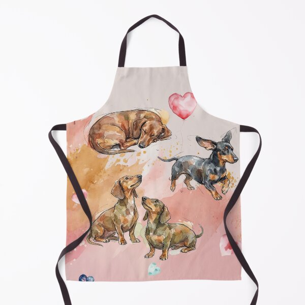 Item preview, Watercolor Dachshunds Among the Hearts. designed and sold by ShindigiddyDog.