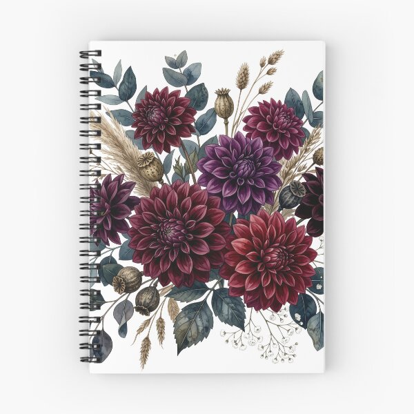 Item preview, Moody Burgundy Dahlia Botanical Bouquet designed and sold by Rutvain.