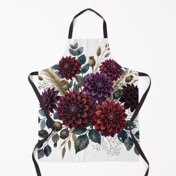 Item preview, Moody Burgundy Dahlia Botanical Bouquet designed and sold by Rutvain.