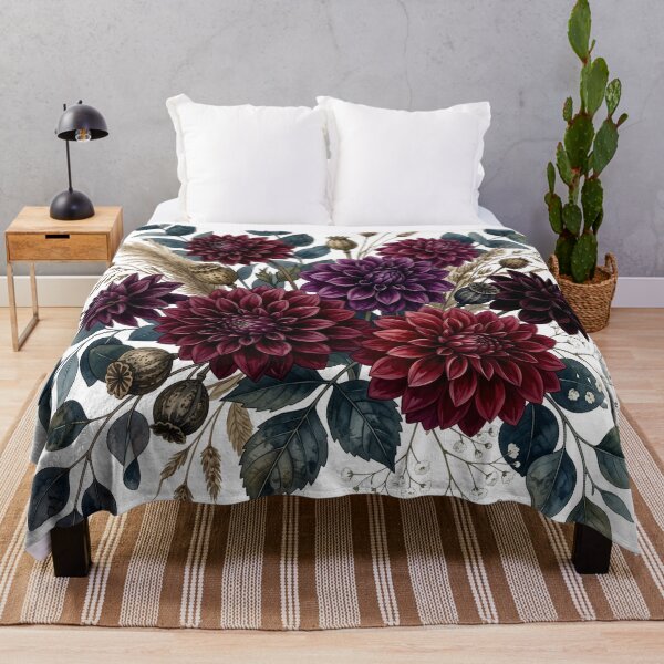 Item preview, Moody Burgundy Dahlia Botanical Bouquet designed and sold by Rutvain.