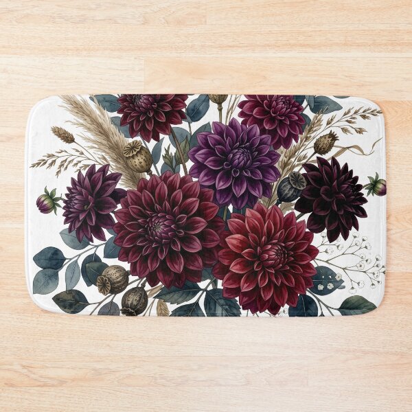 Item preview, Moody Burgundy Dahlia Botanical Bouquet designed and sold by Rutvain.