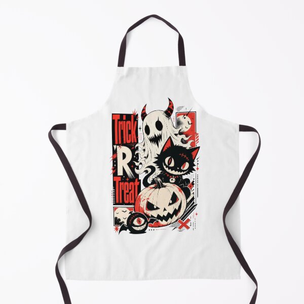 Item preview, Halloween Trick R Treat Spooky Ghost Black Cat designed and sold by AntiqueImages.