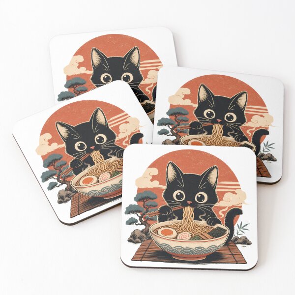 Item preview, Cute cat eating ramen – Japanese kawaii cat design designed and sold by worldshopcolor.