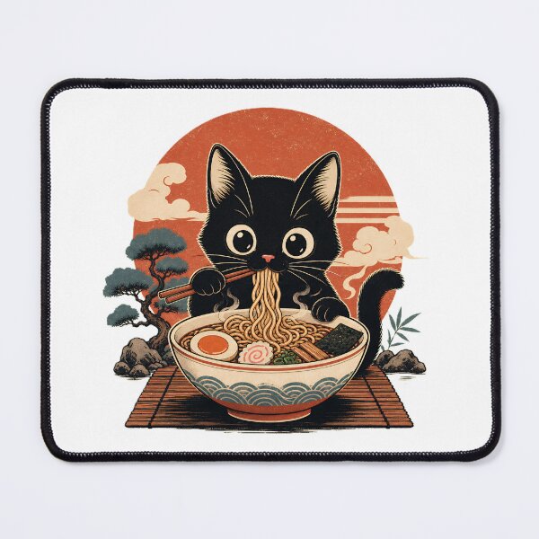 Item preview, Cute cat eating ramen – Japanese kawaii cat design designed and sold by worldshopcolor.
