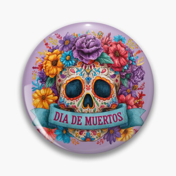 Item preview, Dia de Muertos Floral Sugar Skull | Colorful Mexican Calavera Art designed and sold by MythicMood.