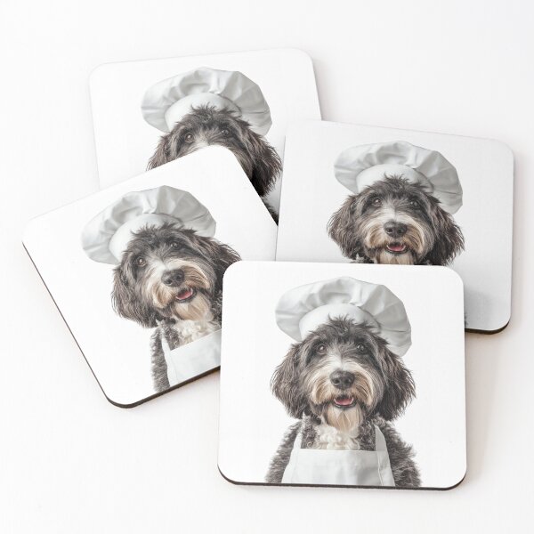 Item preview, Funny Portuguese Water Dog Chef Realistic Animal Cooking Humor Art designed and sold by LazyOwlStore.