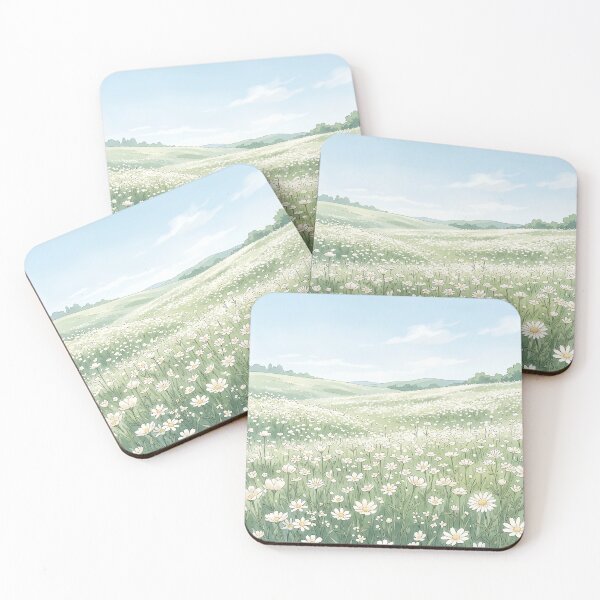 Item preview, Serene White Daisy Field in Spring designed and sold by Neural Dream.