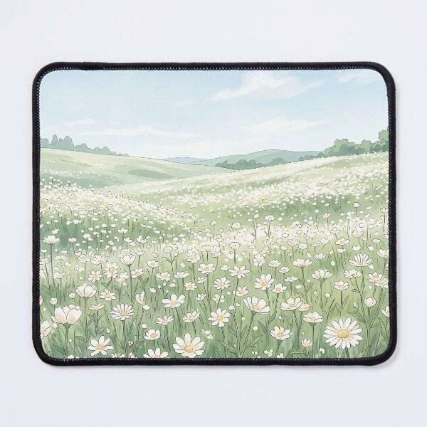 Item preview, Serene White Daisy Field in Spring designed and sold by Neural Dream.