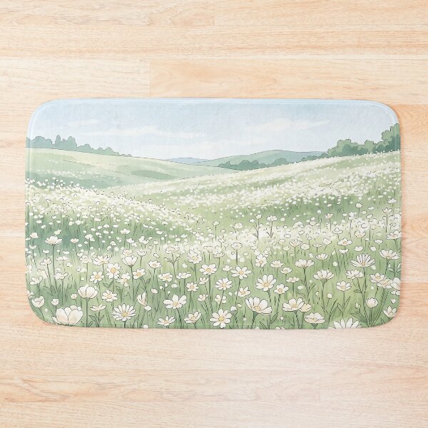 Item preview, Serene White Daisy Field in Spring designed and sold by Neural Dream.