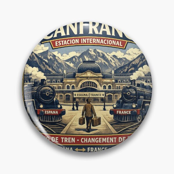Item preview, Canfranc International Station – Vintage Spain–France Railway designed and sold by Past in Threads.