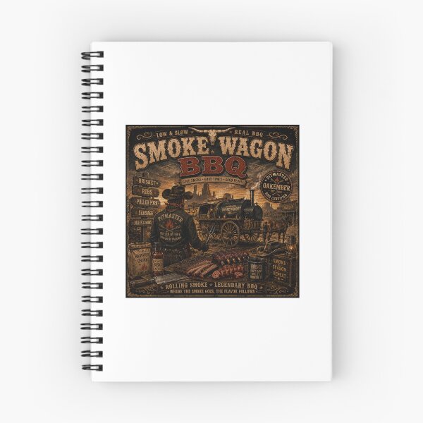 Item preview, Smoke Wagon BBQ | Vintage Western Pitmaster Retro Design designed and sold by OakEmber.