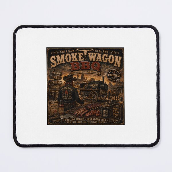 Item preview, Smoke Wagon BBQ | Vintage Western Pitmaster Retro Design designed and sold by OakEmber.