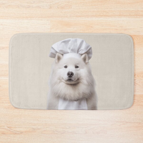 Item preview, Funny Samoyed Dog Chef Realistic Animal Cooking Humor Art designed and sold by LazyOwlStore.