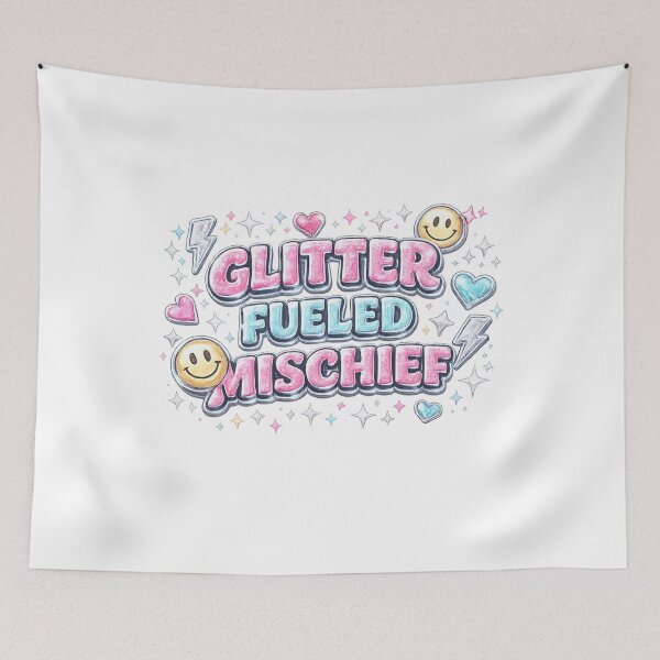 Item preview, Glitter Fueled Mischief Cute Funny Girly Aesthetic Retro Coquette Design designed and sold by SoulThread Studio.