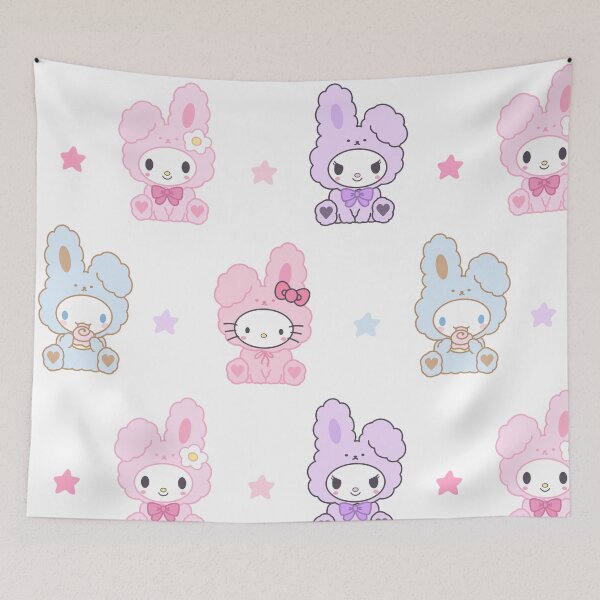Item preview, kuromi kitty cinnamoroll my melody in bunny suit designed and sold by Mypixieart.