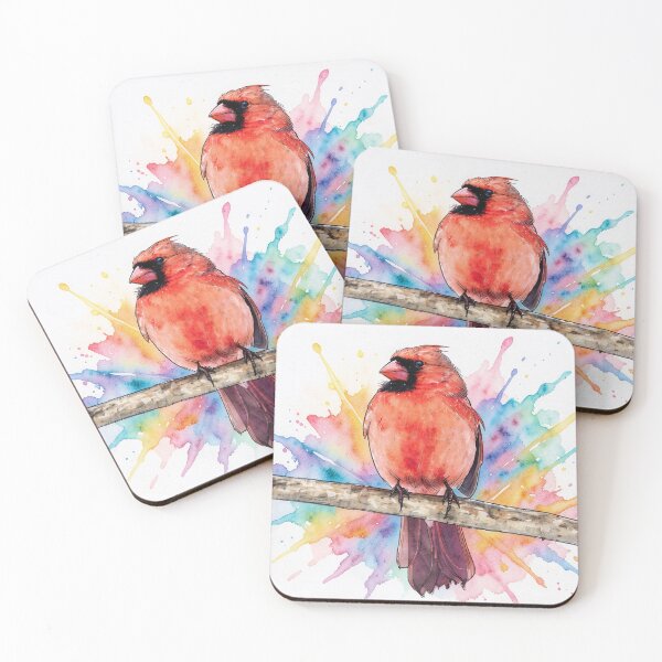 Item preview, RedCardinal -Watercolor Splash designed and sold by tomorrowsart.