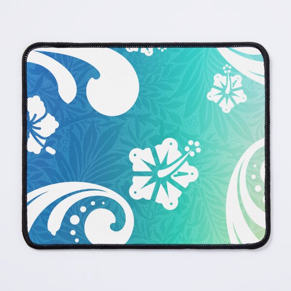 Item preview, Hawaiian hibiscus swirls: A blue and green tropical ambiance designed and sold by Pics'Elle Creations.