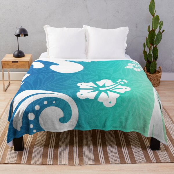 Item preview, Hawaiian hibiscus swirls: A blue and green tropical ambiance designed and sold by Pics'Elle Creations.