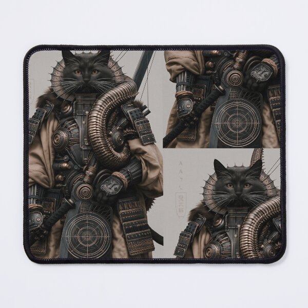 Item preview, Cyber Samurai Cat of the Iron Frontier designed and sold by Verademacedoart.