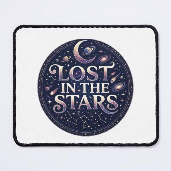 Item preview, Lost In The Stars Cosmic Typography T-Shirt | Celestial Galaxy Graphic | Space Lover Retro Tee designed and sold by Faisal Shah.