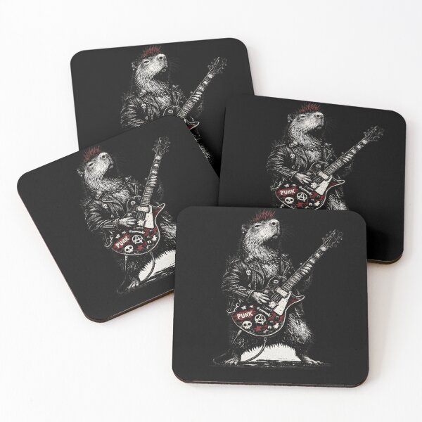 Item preview, Punk Rock Capybara Guitarist | Vintage Grunge Illustration designed and sold by Ajdaprint.