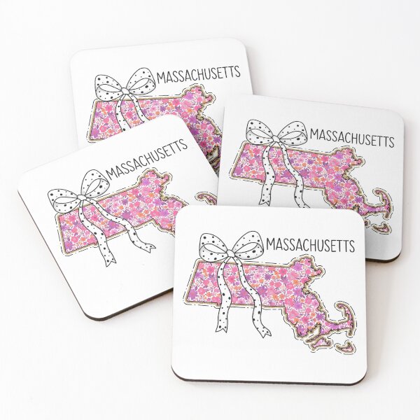 Item preview, Cute Massachusetts Floral Map Graphic Coquette Bow Design designed and sold by Paper Drip.