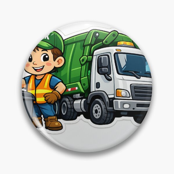 Item preview, hank and trash truck cool t shirt and sticker for kids designed and sold by CRAZYpaterns.