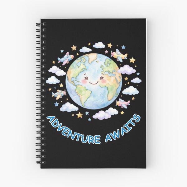 Item preview, Cute Planet Earth Adventure Awaits Airplane Travel designed and sold by WhimsicalStudioArt.